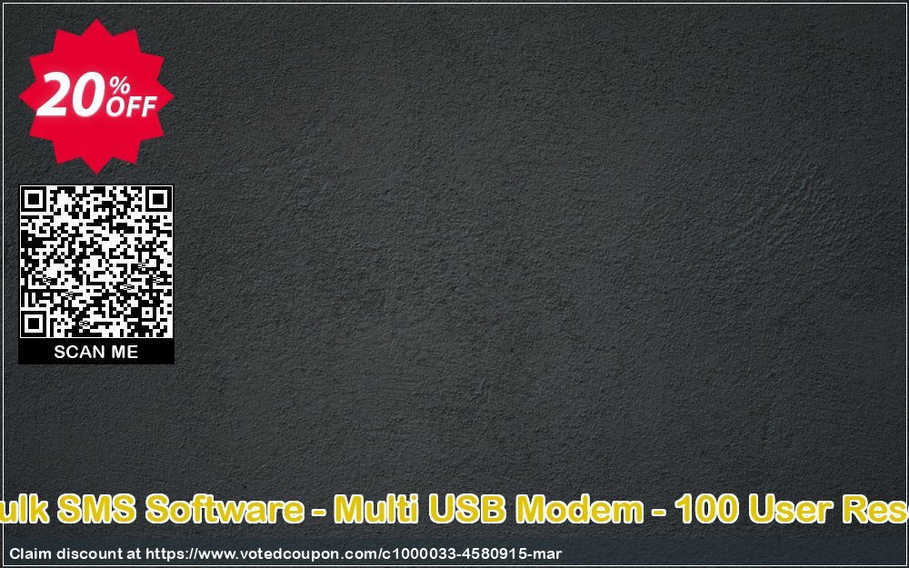 DRPU MAC Bulk SMS Software - Multi USB Modem - 100 User Reseller Plan Coupon Code Apr 2024, 20% OFF - VotedCoupon