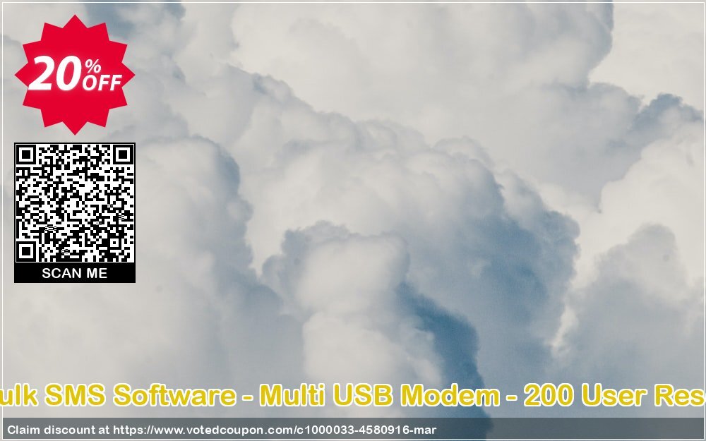 DRPU MAC Bulk SMS Software - Multi USB Modem - 200 User Reseller Plan Coupon, discount Wide-site discount 2024 DRPU Mac Bulk SMS Software - Multi USB Modem - 200 User Reseller License. Promotion: fearsome discounts code of DRPU Mac Bulk SMS Software - Multi USB Modem - 200 User Reseller License 2024