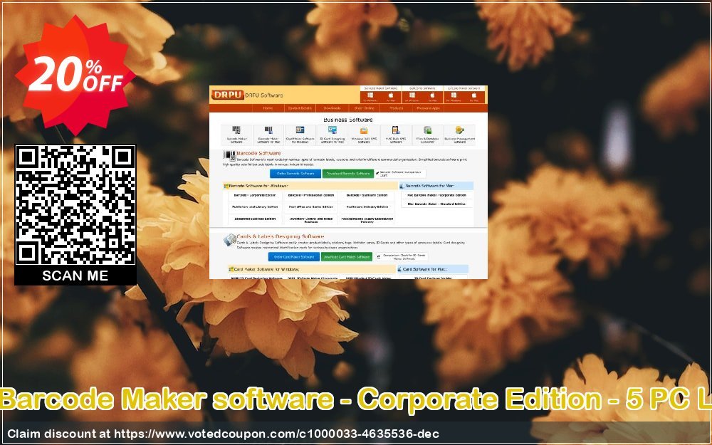 DRPU Barcode Maker software - Corporate Edition - 5 PC Plan Coupon Code May 2024, 20% OFF - VotedCoupon