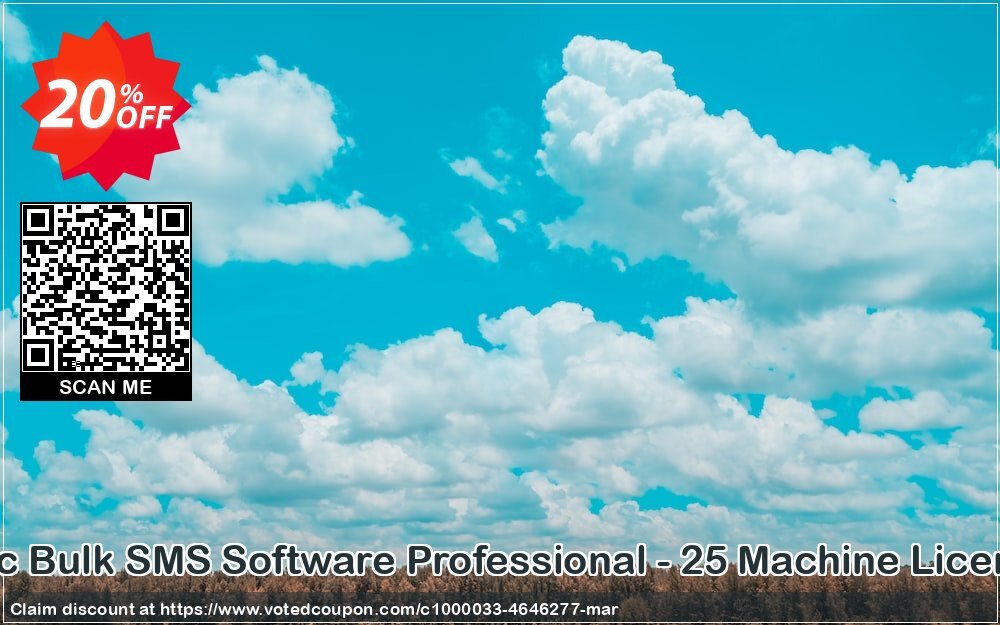 MAC Bulk SMS Software Professional - 25 MAChine Plan Coupon, discount Wide-site discount 2024 Mac Bulk SMS Software Professional - 25 Machine License. Promotion: staggering sales code of Mac Bulk SMS Software Professional - 25 Machine License 2024