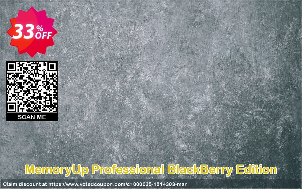 MemoryUp Professional BlackBerry Edition Coupon, discount 30% Discount. Promotion: special discount code of MemoryUp Professional BlackBerry Edition 2024