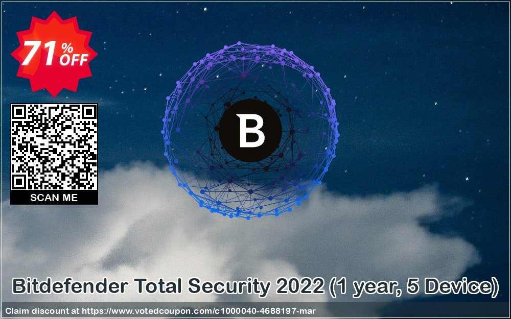 Bitdefender Total Security 2022, Yearly, 5 Device  Coupon, discount 70% OFF Bitdefender Total Security 2024 (1 year, 5 Device), verified. Promotion: Awesome promo code of Bitdefender Total Security 2024 (1 year, 5 Device), tested & approved