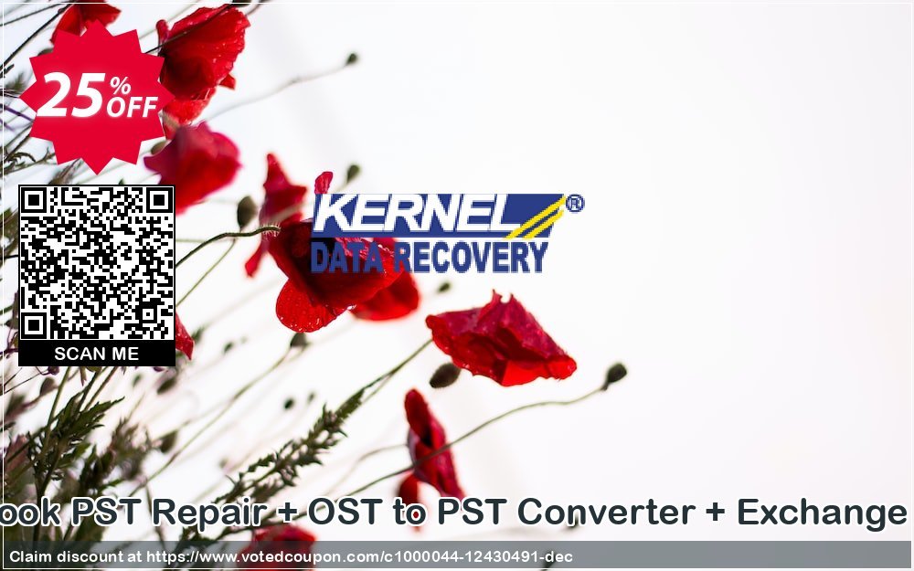 Kernel Bundle: Outlook PST Repair + OST to PST Converter + Exchange Server, Technician  voted-on promotion codes