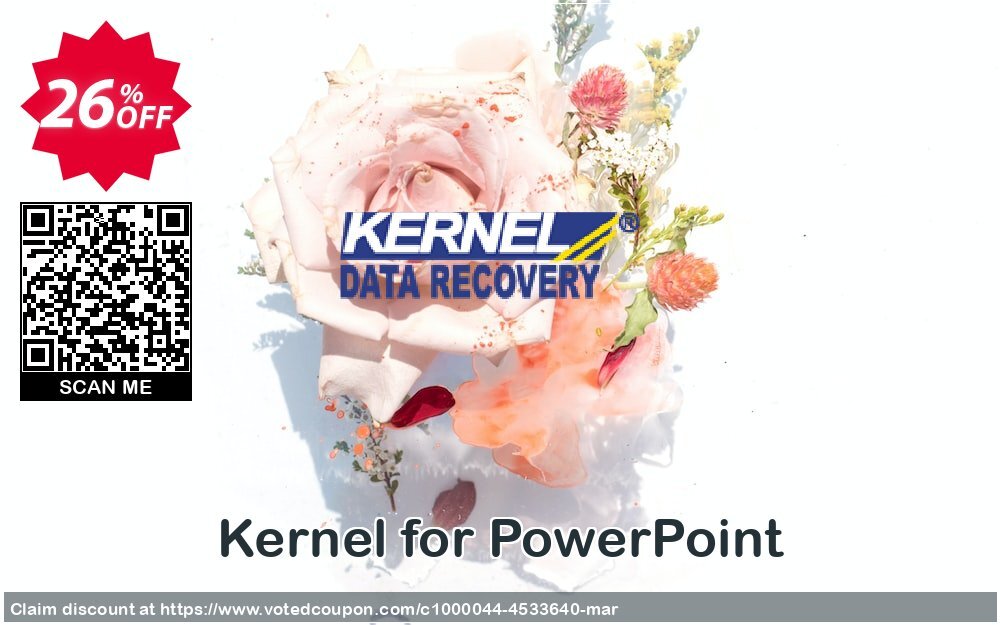 Kernel for PowerPoint Coupon, discount Kernel Recovery for PowerPoint - Home License exclusive deals code 2024. Promotion: exclusive deals code of Kernel Recovery for PowerPoint - Home License 2024