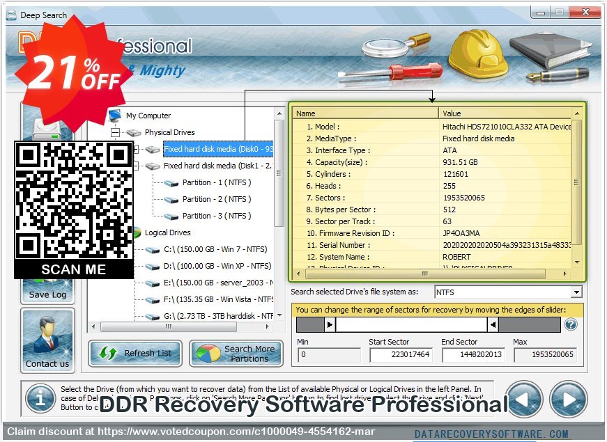 DDR Recovery Software Professional Coupon Code May 2024, 21% OFF - VotedCoupon