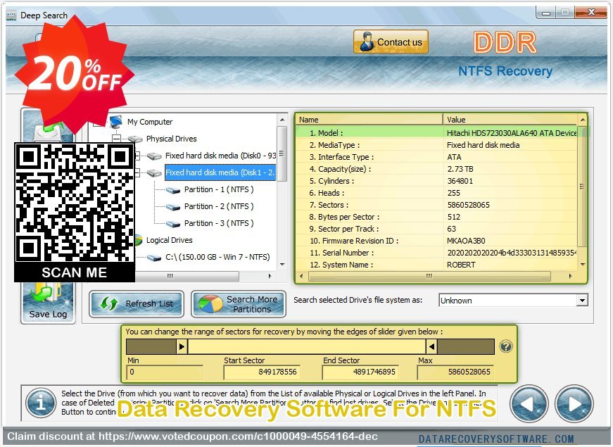 Data Recovery Software For NTFS Coupon, discount Data Recovery Software Discount Coupon - 20% Off on Product Price!. Promotion: stirring sales code of NTFS data recovery software 2023