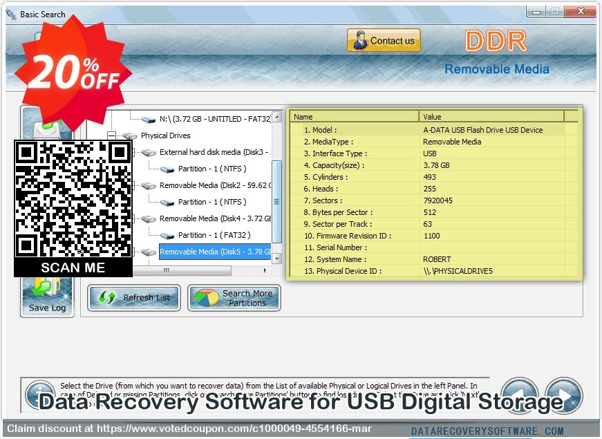 Data Recovery Software for USB Digital Storage Coupon Code May 2024, 20% OFF - VotedCoupon