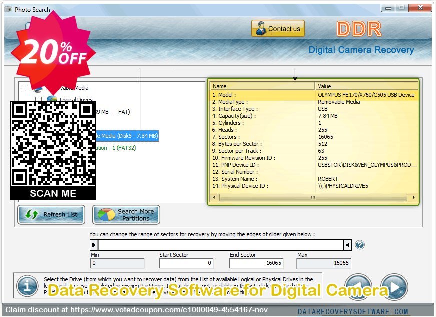 Data Recovery Software for Digital Camera Coupon, discount Data Recovery Software Discount Coupon - 20% Off on Product Price!. Promotion: fearsome discount code of Digital camera data recovery software 2023