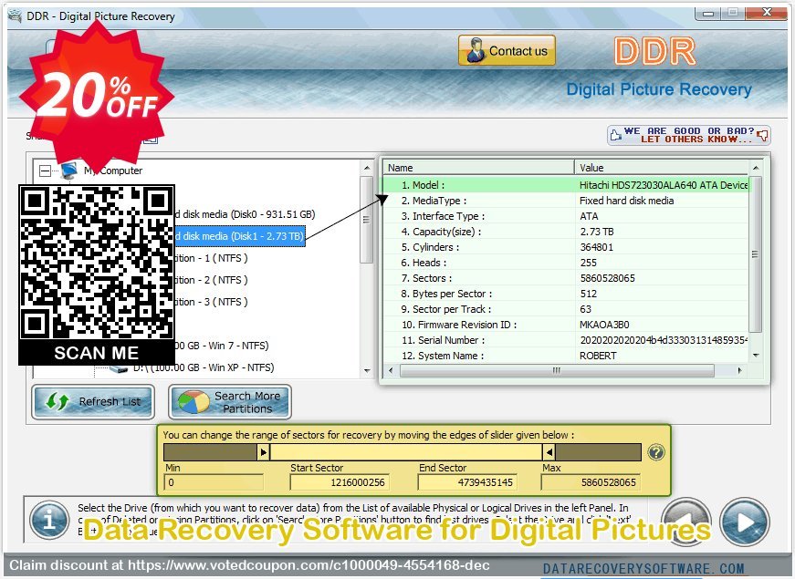 Data Recovery Software for Digital Pictures Coupon, discount Data Recovery Software Discount Coupon - 20% Off on Product Price!. Promotion: dreaded promo code of Digital pictures recovery software 2024