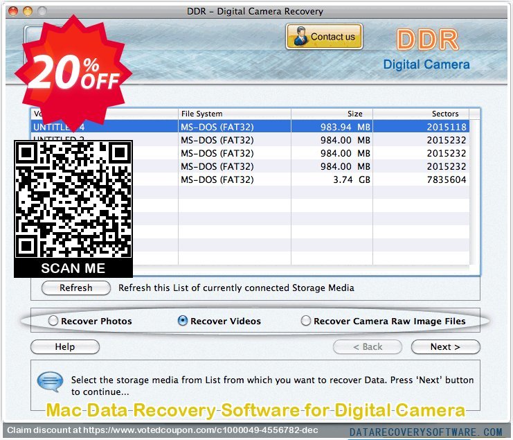 MAC Data Recovery Software for Digital Camera Coupon, discount Data Recovery Software Discount Coupon - 20% Off on Product Price!. Promotion: amazing sales code of Mac Digital Camera Recovery Software 2024