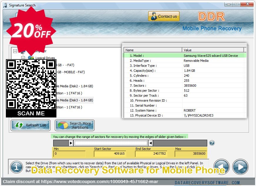 Data Recovery Software for Mobile Phone Coupon, discount Data Recovery Software Discount Coupon - 20% Off on Product Price!. Promotion: wonderful discounts code of Mobile Phone Data Recovery Software 2024