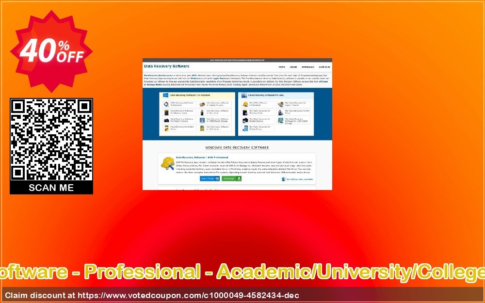 MAC DDR Recovery Software - Professional - Academic/University/College/School User Plan Coupon Code May 2024, 40% OFF - VotedCoupon