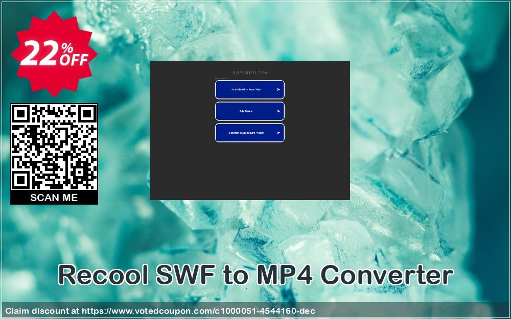Recool SWF to MP4 Converter Coupon, discount Recool SWF to MP4 Converter formidable sales code 2023. Promotion: formidable sales code of Recool SWF to MP4 Converter 2023