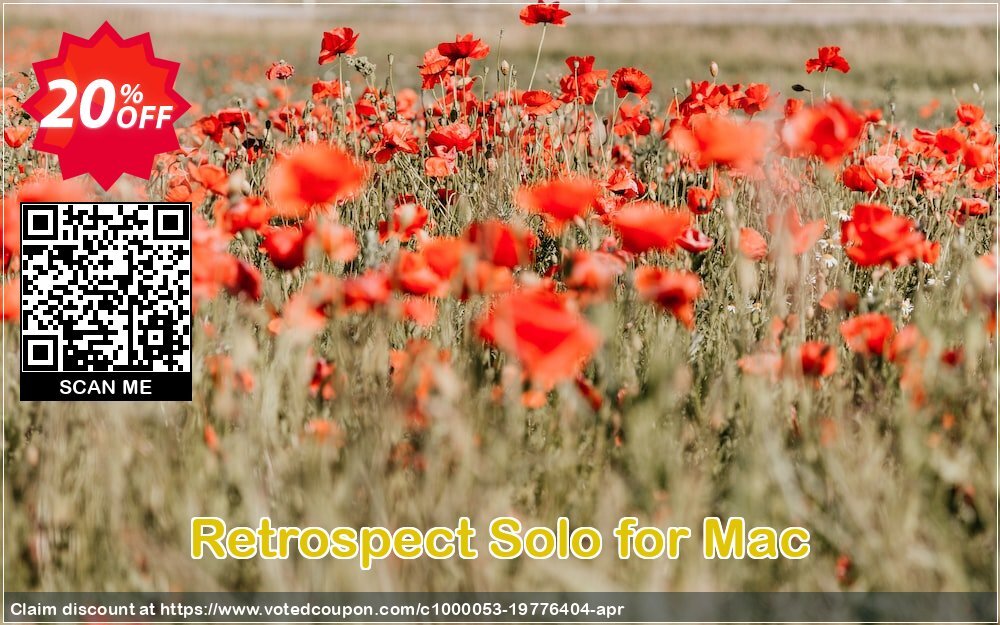 Retrospect Solo for MAC Coupon, discount Retrospect Solo v.17 for Mac Fearsome sales code 2025. Promotion: best discounts code of Retrospect Solo v.16 for Mac 2024