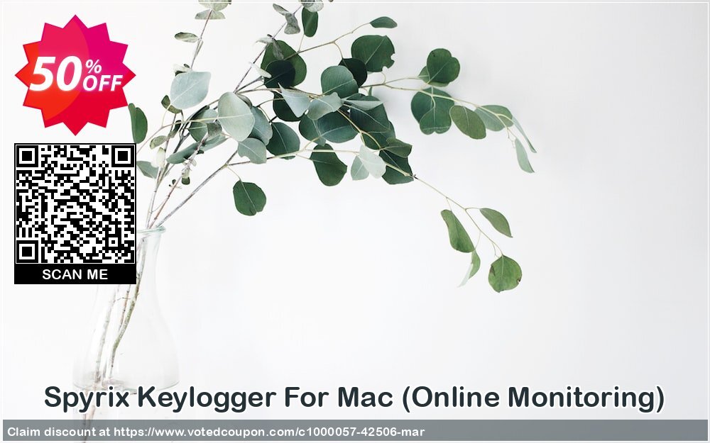 Spyrix Keylogger For MAC, Online Monitoring  Coupon, discount Discount Spyrix Keylogger +Online Monitoring 50%, special for MAC version. Promotion: pecial for MAC version, offer code of Spyrix Keylogger + Online Monitoring2024