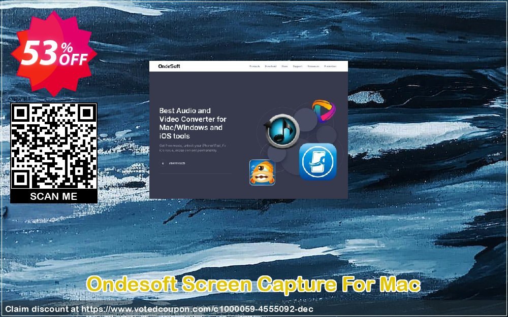 Ondesoft Screen Capture For MAC Coupon, discount 50off. Promotion: awful discounts code of Ondesoft Screen Capture For Mac 2023