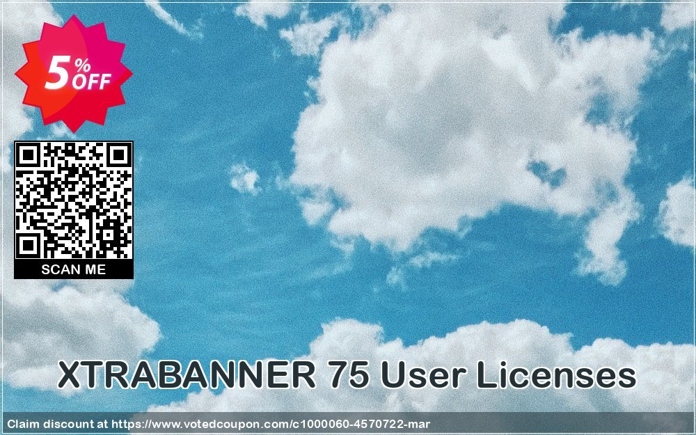 XTRABANNER 75 User Plans Coupon, discount XTRABANNER Launch. Promotion: imposing promo code of XTRABANNER 75 User Licenses 2024