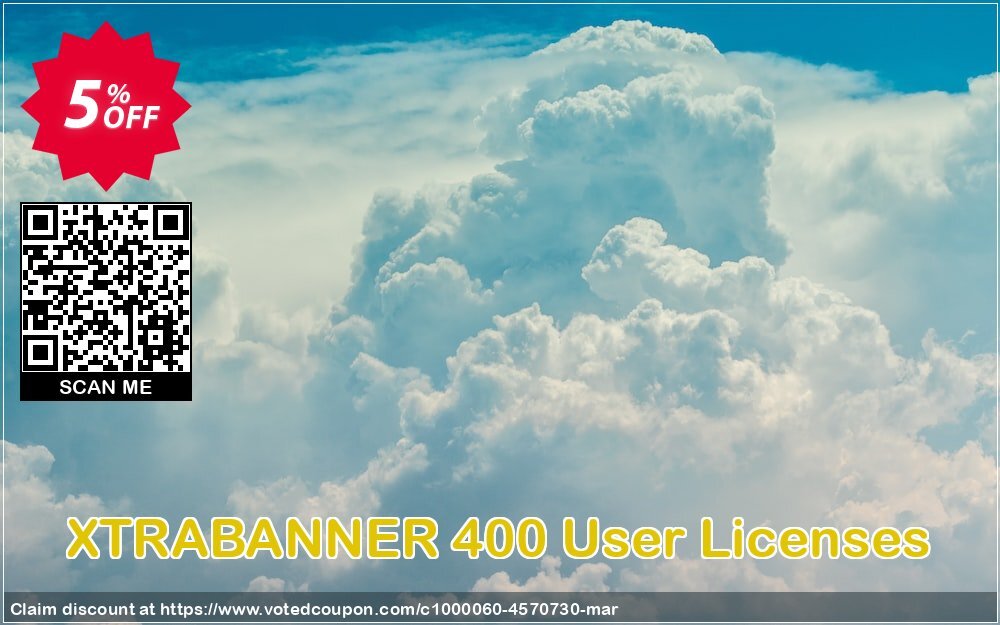 XTRABANNER 400 User Plans Coupon, discount XTRABANNER Launch. Promotion: wondrous discounts code of XTRABANNER 400 User Licenses 2024