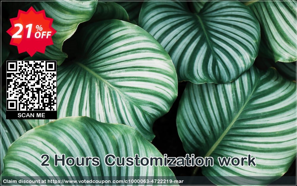 2 Hours Customization work Coupon Code May 2024, 21% OFF - VotedCoupon