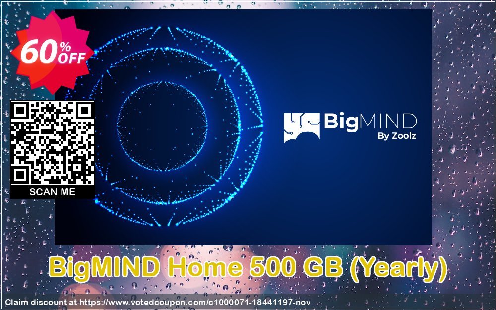 BigMIND Home 500 GB, Yearly  Coupon, discount BigMIND Home - Yearly - 500GB Stirring discounts code 2023. Promotion: Formidable sales code of BigMIND Home 500 GB (Yearly), tested in {{MONTH}}