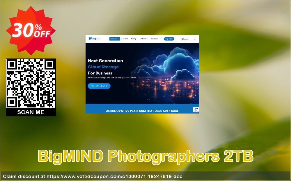 BigMIND Photographers 2TB Coupon, discount BigMIND Photographers 2TB - Yearly Exclusive sales code 2023. Promotion: hottest discounts code of BigMIND Photographers 2TB - Yearly 2023