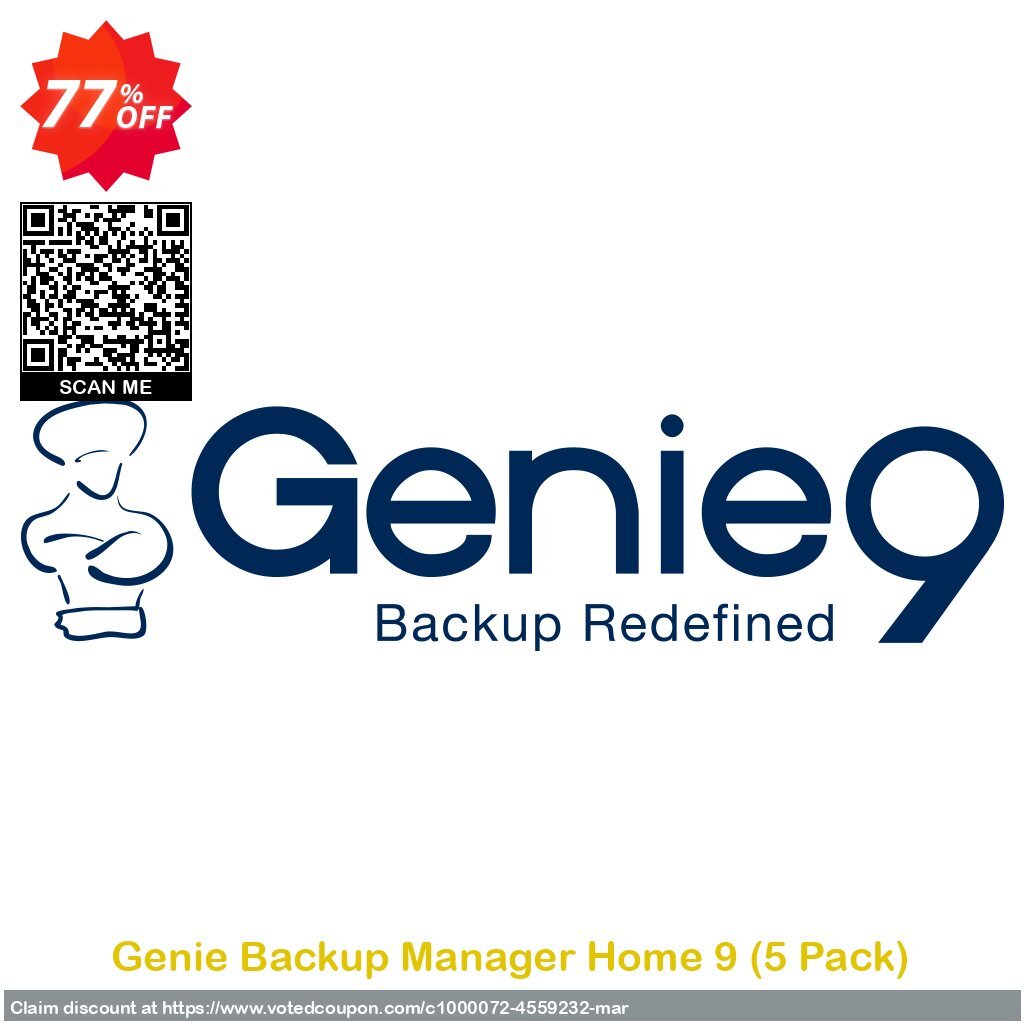 Genie Backup Manager Home 9, 5 Pack  Coupon, discount Genie Backup Manager Home 9 - 5 Pack awful deals code 2024. Promotion: awful deals code of Genie Backup Manager Home 9 - 5 Pack 2024