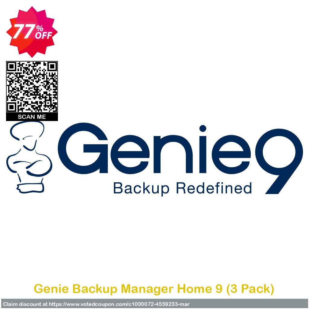 Genie Backup Manager Home 9, 3 Pack  Coupon Code Apr 2024, 77% OFF - VotedCoupon