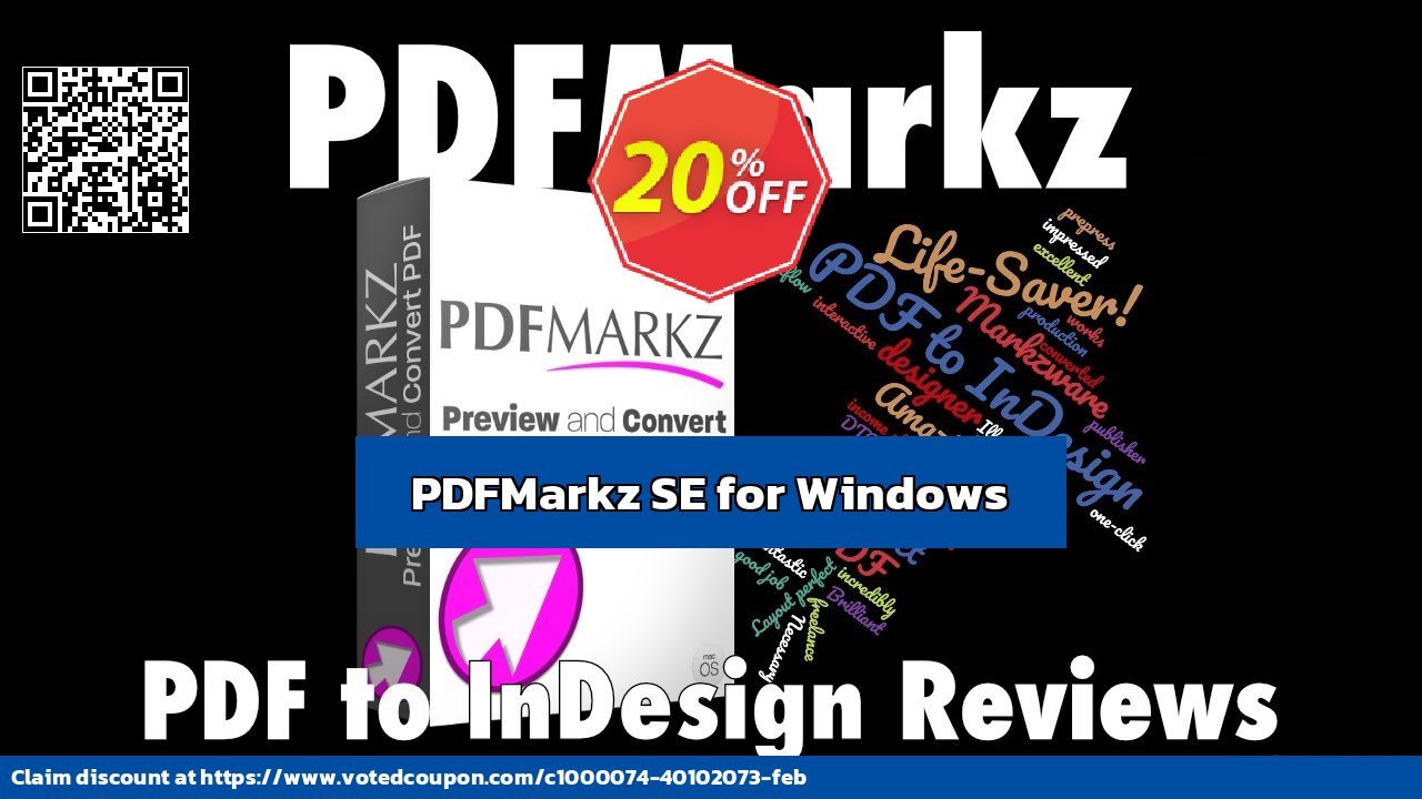 PDFMarkz SE for WINDOWS Coupon, discount 20% OFF PDFMarkz SE for Windows, verified. Promotion: Excellent discount code of PDFMarkz SE for Windows, tested & approved