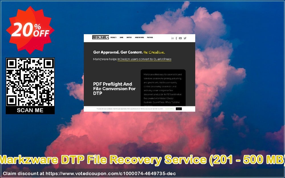 Markzware DTP File Recovery Service, 201 - 500 MB  Coupon, discount Promo: Mark Sales 15%. Promotion: wondrous deals code of File Recovery Service (201-500 MB) 2023