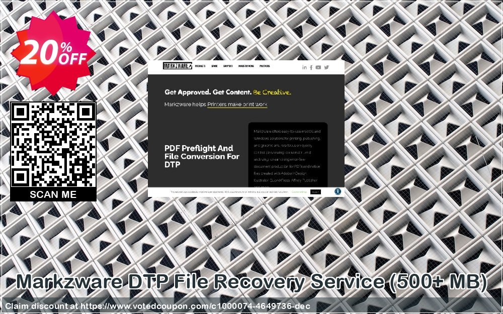 Markzware DTP File Recovery Service, 500+ MB  Coupon, discount Promo: Mark Sales 15%. Promotion: awful offer code of File Recovery Service (500+ MB) 2023