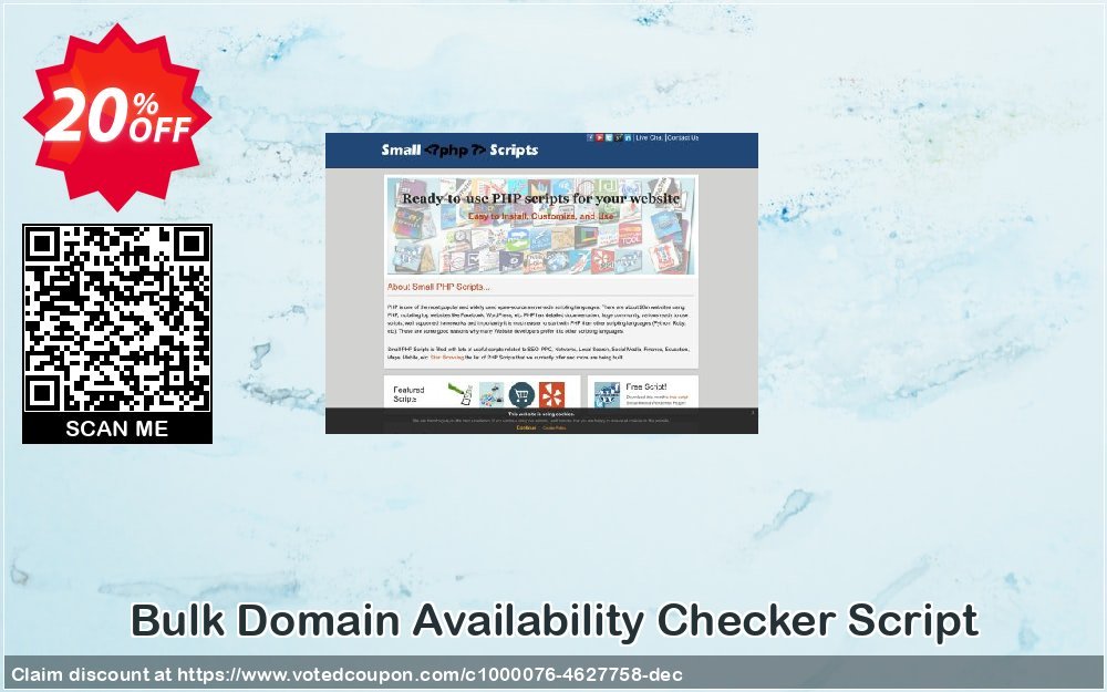 Bulk Domain Availability Checker Script Coupon Code Apr 2024, 20% OFF - VotedCoupon
