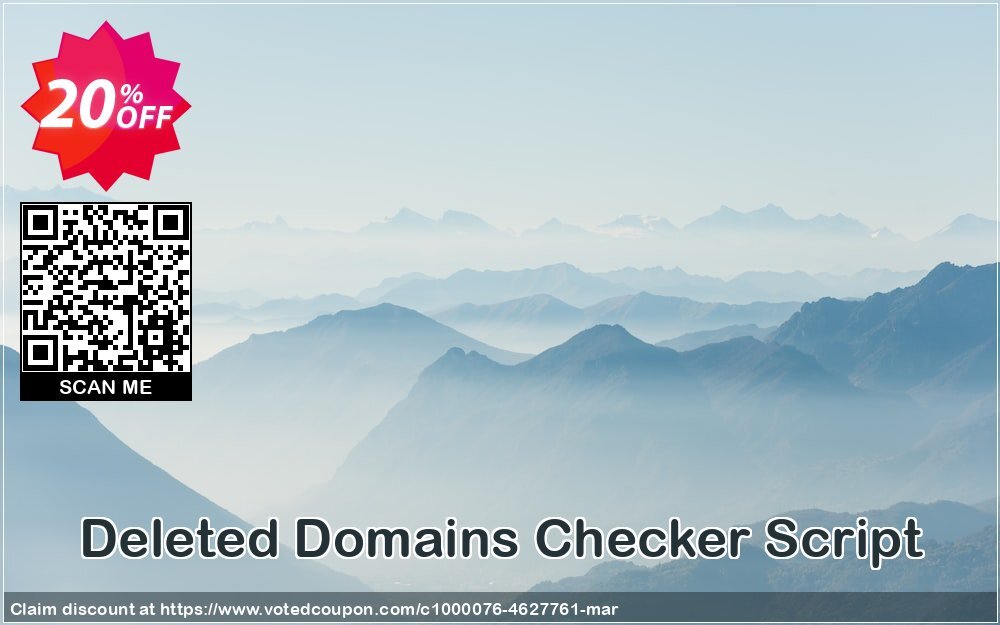 Deleted Domains Checker Script Coupon, discount Deleted Domains Checker Script Staggering sales code 2025. Promotion: imposing deals code of Deleted Domains Checker Script 2024