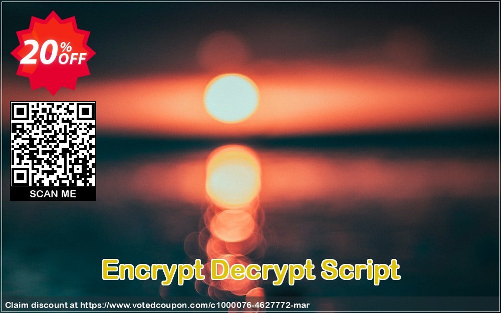 Encrypt Decrypt Script Coupon, discount Encrypt Decrypt Script Awful promo code 2024. Promotion: amazing discounts code of Encrypt Decrypt Script 2024