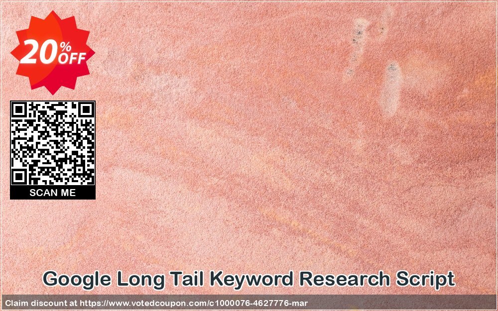 Google Long Tail Keyword Research Script Coupon, discount Google Long Tail Keyword Research Script Big deals code 2024. Promotion: hottest offer code of Google Long Tail Keyword Research Script 2024