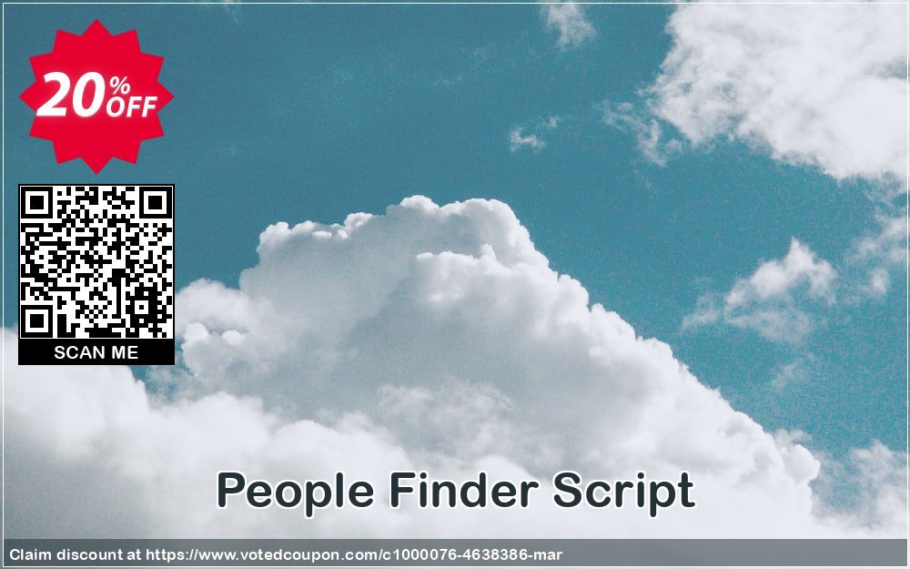 People Finder Script Coupon, discount People Finder Script Stunning promotions code 2024. Promotion: staggering sales code of People Finder Script 2024