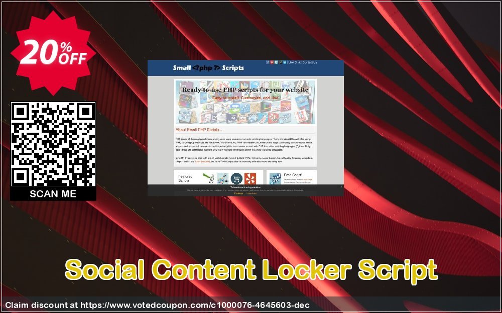Social Content Locker Script Coupon Code May 2024, 20% OFF - VotedCoupon