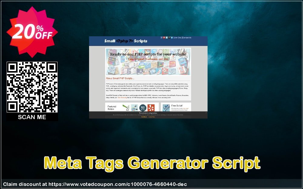 Meta Tags Generator Script Coupon, discount Meta Tags Generator Script Awesome discount code 2023. Promotion: wonderful promo code of Meta Tags Generator Script 2023
