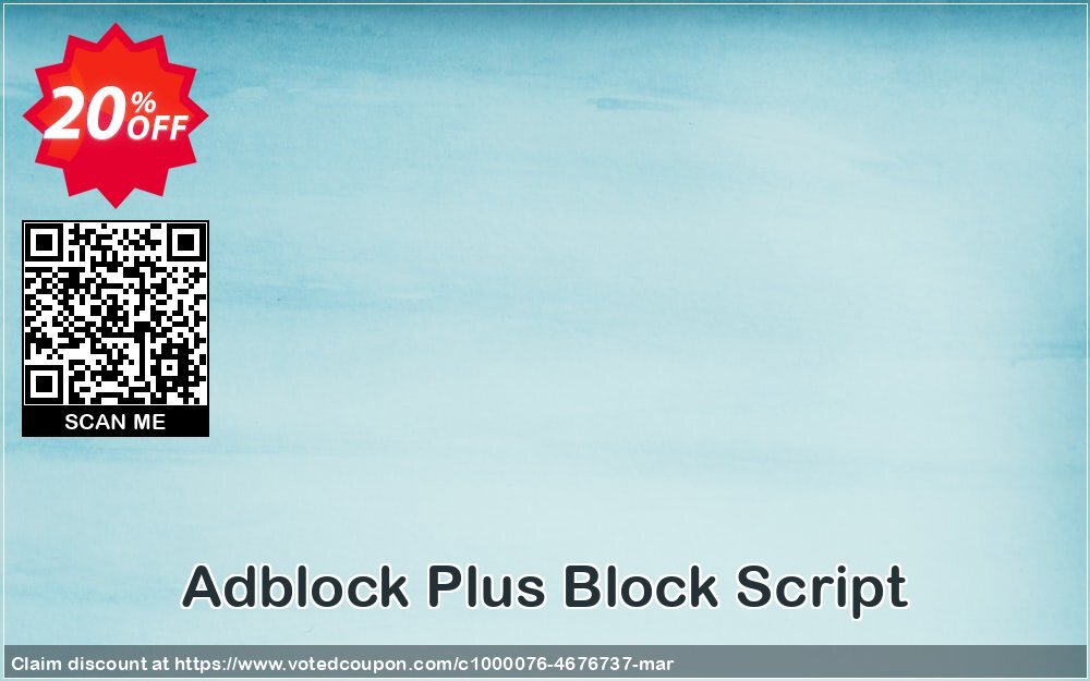 Adblock Plus Block Script Coupon Code May 2024, 20% OFF - VotedCoupon