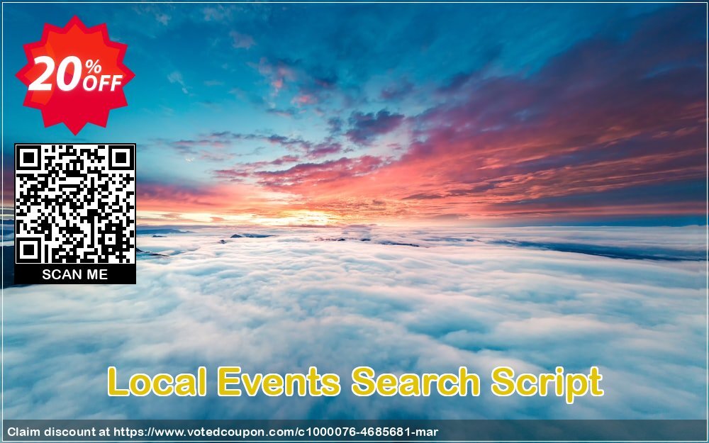 Local Events Search Script Coupon, discount Local Events Search Script Dreaded offer code 2024. Promotion: excellent discount code of Local Events Search Script 2024