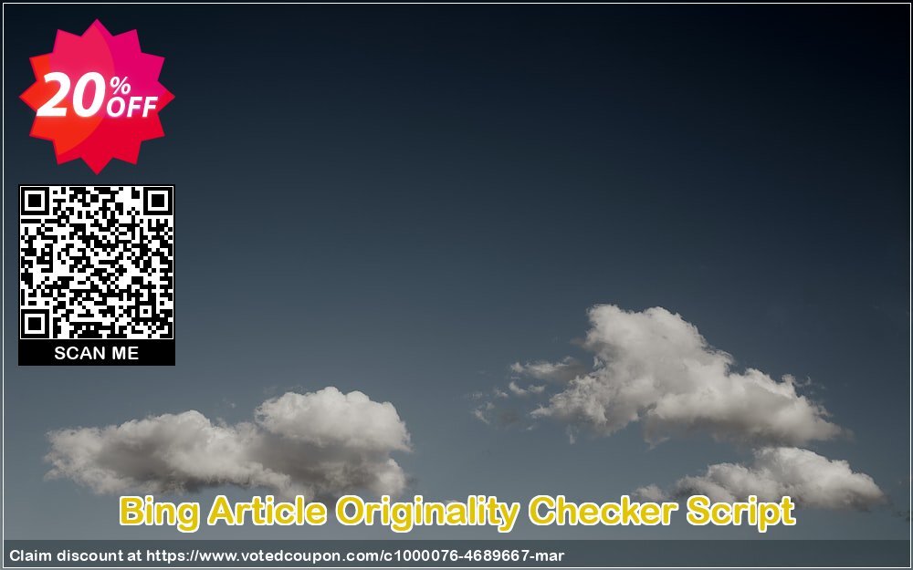 Bing Article Originality Checker Script Coupon, discount Bing Article Originality Checker Script Super discounts code 2024. Promotion: best promotions code of Bing Article Originality Checker Script 2024