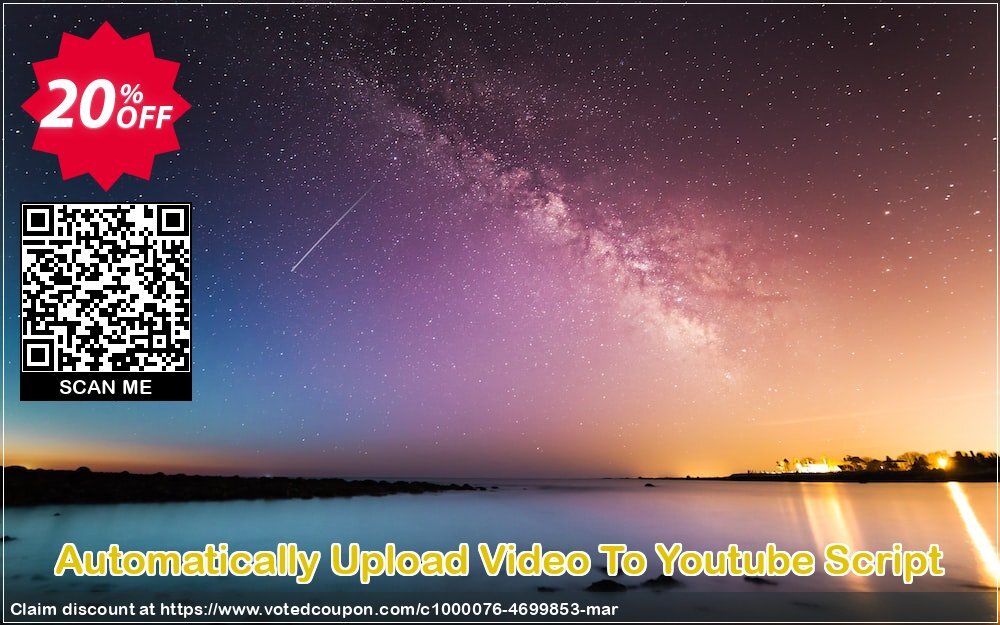 Automatically Upload Video To Youtube Script Coupon, discount Automatically Upload Video To Youtube Script Awful promotions code 2024. Promotion: awful sales code of Automatically Upload Video To Youtube Script 2024