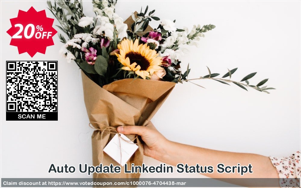 Auto Update Linkedin Status Script Coupon, discount Auto Update Linkedin Status Script Exclusive promotions code 2024. Promotion: awesome sales code of Auto Update Linkedin Status Script 2024