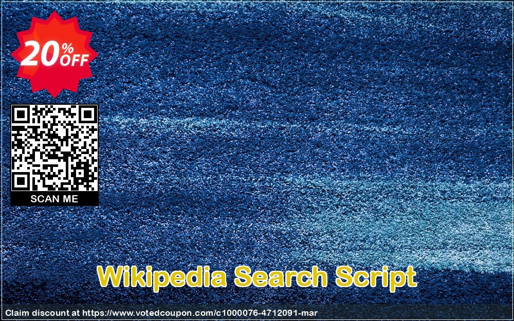 Wikipedia Search Script Coupon, discount Wikipedia Search Script Amazing deals code 2024. Promotion: super offer code of Wikipedia Search Script 2024