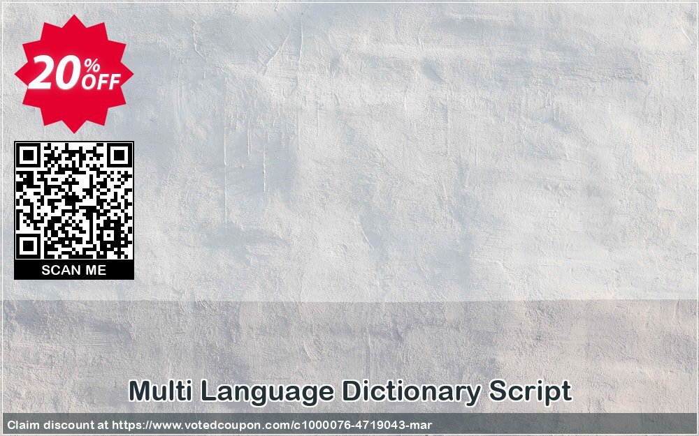 Multi Language Dictionary Script Coupon, discount Multi Language Dictionary Script Exclusive offer code 2024. Promotion: awesome discount code of Multi Language Dictionary Script 2024