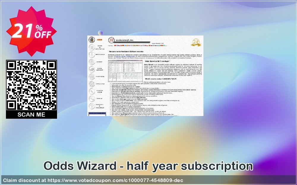 Odds Wizard - half year subscription Coupon, discount Odds Wizard - half year subscription excellent deals code 2023. Promotion: excellent deals code of Odds Wizard - half year subscription 2023