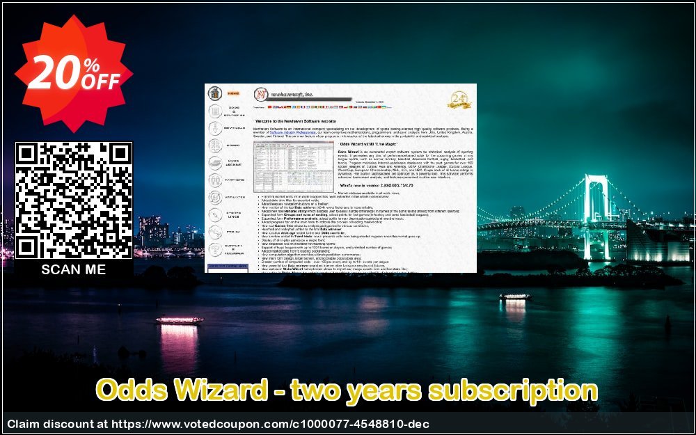 Odds Wizard - two years subscription Coupon, discount Odds Wizard - two years subscription marvelous offer code 2024. Promotion: marvelous offer code of Odds Wizard - two years subscription 2024