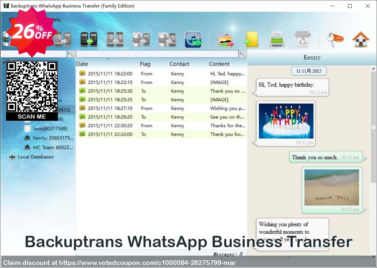 Backuptrans WhatsApp Business Transfer Coupon, discount 22% OFF Backuptrans WhatsApp Business Transfer, verified. Promotion: Special promotions code of Backuptrans WhatsApp Business Transfer, tested & approved