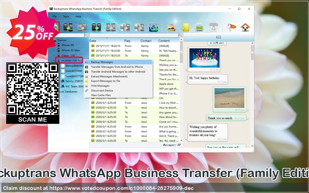 Backuptrans WhatsApp Business Transfer, Family Edition  Coupon, discount 10% OFF Backuptrans WhatsApp Business Transfer (Family Edition), verified. Promotion: Special promotions code of Backuptrans WhatsApp Business Transfer (Family Edition), tested & approved