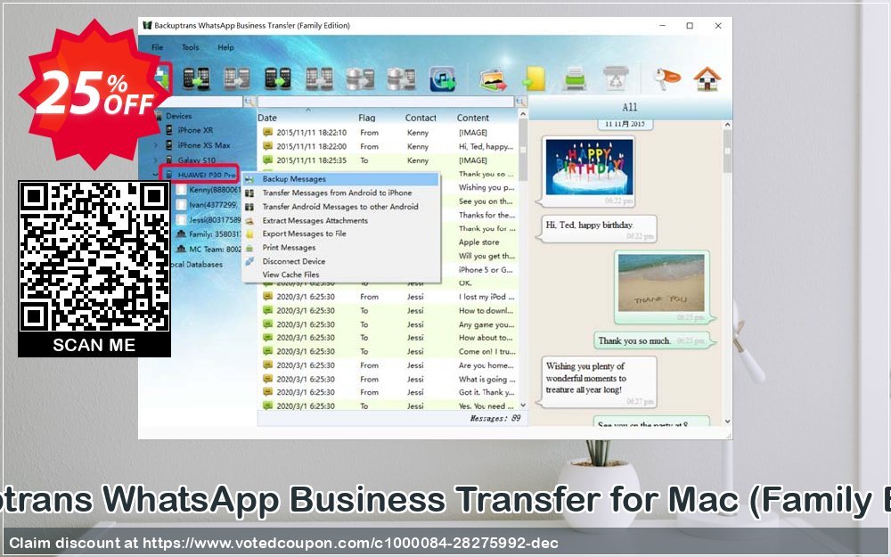 Backuptrans WhatsApp Business Transfer for MAC, Family Edition  Coupon, discount 10% OFF Backuptrans WhatsApp Business Transfer for Mac (Family Edition), verified. Promotion: Special promotions code of Backuptrans WhatsApp Business Transfer for Mac (Family Edition), tested & approved