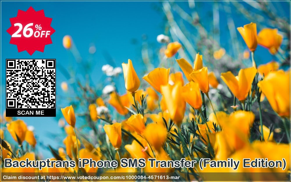 Backuptrans iPhone SMS Transfer, Family Edition  Coupon, discount Backuptrans iPhone SMS Transfer (Family Edition) awesome sales code 2024. Promotion: exclusive promotions code of Backuptrans iPhone SMS Transfer (Family Edition) 2024